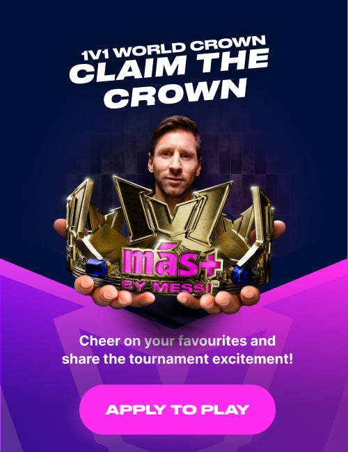 Promotional graphic for a gaming event with a gold crown and text '1V1 World Crown Claim the Crown' on a dark blue and purple background.